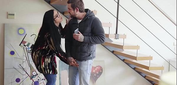 Julia de Lucia has been sneaking gifts into the house when her stepson Juan catches her and threatens to expose her to his dad if she will not agree to be his fucking sex doll.